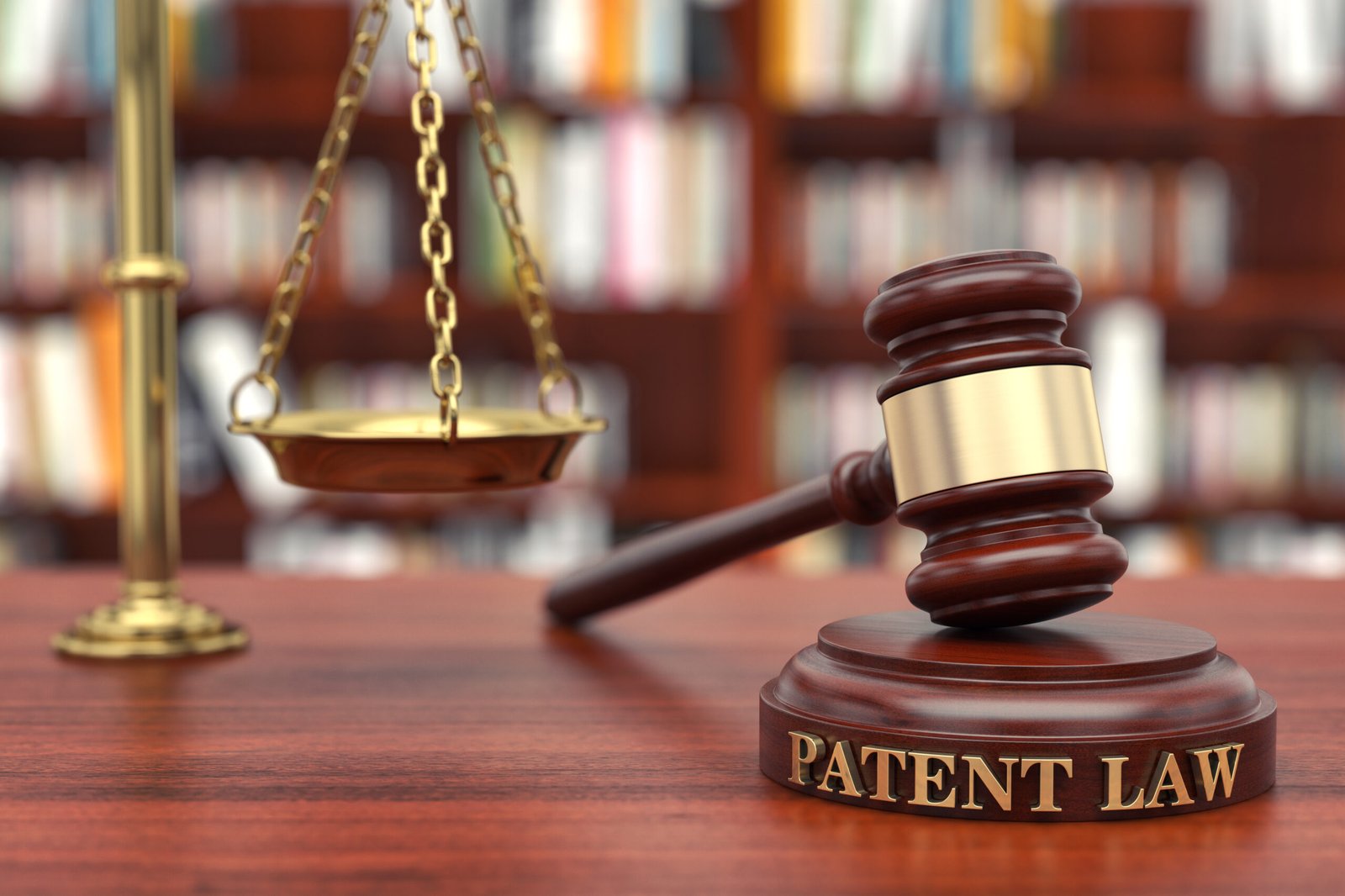 Patent Law. Gavel and word Patent on sound block